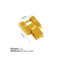 Golden titanium steel chain link piece with 15x10mm dimensions and 2.2g weight - Stainless Steel / Gold Extension Link (1pc)