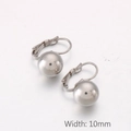 Orecchini a sfera in acciaio inossidabile argento 10mm con chiusura a leva - 10mm / Color Acciaio