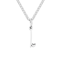 Elegant stainless steel silver necklace with letter L and heart-shaped pendant - Letter I (I-Silver) / Steel Color