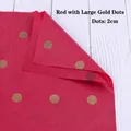 Red tissue paper with 2cm gold dots for flower bouquets and gift wrapping detail - Red Gold Big Dots