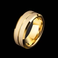 Men's matte gold titanium steel ring with polished edges and brushed finish - US 7 / Gold