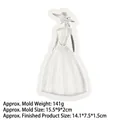 Silicone mold of elegant lady in beach dress, 15.5x9x2cm for DIY cake and crafts - No.3 Lady-Grey