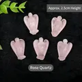 Set di 5 angioletti in quarzo rosa intagliato 2,5cm per decorazione e guarigione - Quarzo rosa