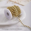 8mm champagne gold pearl bead chain roll for Christmas tree and DIY wedding decor 5m - Champagne Gold 8mm Bead Chain / 8mmx5m