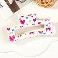 Detail of white rectangular hair claw clip with colorful heart and bow print patterns - 8.5cm Heart Print - Style J White Base