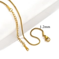 1.2mm gold stainless steel box chain necklace with lobster clasp and extender - 1.2mm Box Chain-40+5cm-Gold