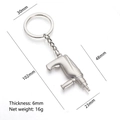 Miniature silver drill tool keychain made of durable metal alloy with 102mm length - Electric Drill