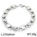 Polished silver titanium steel chain bracelet for men, 210mm length and 8mm width - Steel Color Bracelet (Thick)