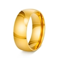 Klassischer 8mm Herren Ring minimalistisch poliert in Goldoptik mit Spiegeleffekt - US 6 / Gold