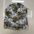 Knit camo beanie hat in brown and white textured camouflage pattern on tiled floor - 12# Light Army Green with White Thread