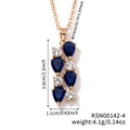Gold necklace with blue pear-shaped pendant, product dimensions and weight details - Gold-Blue Stone