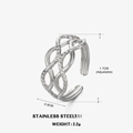 Silberner Edelstahlring mit gekreuzten Linien und modernem, mehrlagigem Design - Silber