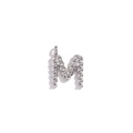 Silver twisted rope texture letter M pendant in stainless steel with top ring - Mini Twist Letter Pendant-Steel Color-M