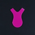 Pink Y-shape eyelash lifting tool with comb teeth and non-slip handle on black background - Y Brush / Rose Red