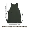 Pine Green work apron with two large pockets and Certainly embroidery, 96cm length - One Size / Pine Green