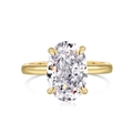 Elegant gold S925 silver ring featuring an oval-cut ice flower cubic zirconia stone - US 5 / Oval Style (DY120849)