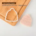 Christmas hat fondant cookie cutter set with 3D embossed knitting texture detail - Christmas Hat - Cutter