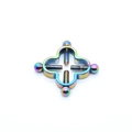 Detail of four-way adjustable rainbow stainless steel non-piercing nipple clamp - Clover - Rainbow