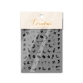 Close-up of black floral and leaf nail art stickers with pretty text patterns - Black Plant Flower Silhouette Style (to1172)