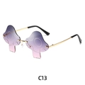 Lunettes de soleil champignon sans monture avec verres dégradés violets et monture dorée - Gris Rose