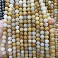 Polierte gelbe und weiße Natursteinperlen für DIY-Schmuckherstellung und Armbänder - Huang Dongling A157 / 4mm (ca. 88 Perlen)