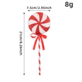 Lecca-lecca di Natale a spirale bianca e rossa con glitter e un fiocco di nastro - Stile D / Motivo a onde