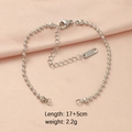 Pulsera de cuentas de acero inoxidable pulido con cierre de langosta y extensión - Color Acero