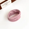 Morandi dusty rose seamless elastic hair tie in plush velvet texture for ponytails - Korean Pink