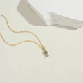 Dainty 14K gold plated dolphin necklace with blue and white pavé cubic zirconia - White Zirconia Fish Style (XL3180-1)