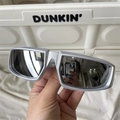 Futuristic wraparound sports sunglasses with silver frame and dark grey lenses for cycling - Square Cycling Silver Frame Mercury Lens