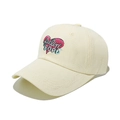 Dettaglio cappello in cotone crema con cuore rosa e ricamo feelin' GOOD - M (56-58cm) / Giallo