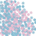 Confettis de flocon de neige rose et bleu pour décoration de table de fête de Noël - Flocon de Neige Bleu Rose + Rond Bleu Rose