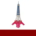 3D Eiffel Tower wooden puzzle model kit in blue white and red finish 52 pieces - Three-Color Eiffel Tower / 52 Pcs/Finished 24.5x24.5x57.5cm