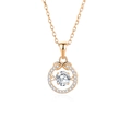 Elegante roségoldene S925 Silberkette mit tanzendem Moissanit-Herzanhänger für Damen - 925er Silber / Weißer Moissanit Roségold