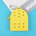 Mini borsa a buchi in silicone giallo portamonete con cerniera in metallo e gancio - Giallo