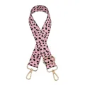 Pink leopard print wide replacement shoulder strap with adjustable gold metal hardware - No.21 Pink Leopard Gold Buckle