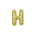 Close-up of golden balloon style letter H pendant with shimmering pavé crystal setting - English Letter H (DB241107-H)