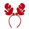 Christmas reindeer antler headband in red velvet with snowflakes and polka dot bow - Red Bow Antlers