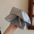 Elegant silver-blue satin hair claw clip with a glossy finish for stylish women's updos - Blue