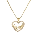 Goldene Herzanhänger-Halskette mit LOVE-Schriftzug und funkelnden Zirkonia-Kristallen - LOVE Buchstaben