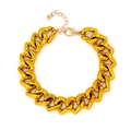 Adjustable golden heart chain hip hop necklace for pets with lobster clasp and extender - Yellow