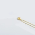 Delicate gold necklace featuring a dainty round yellow gemstone pendant with 4-prong setting - Yellow (Gold Chain)