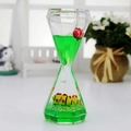 Clessidra liquida a forma di diamante con pesci galleggianti in fluido acrilico verde - Diamante Piatto Verde