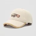 Kids warm cream baseball cap with Hello Bear patch and corduroy brim detail - 50cm 1-3 Years / Hello Bear - Cream