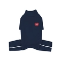Dark blue thermal dog bodysuit with high neck and Cuddle Champ patch detail - S / Navy Blue