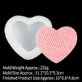 Large heart-shaped grid pattern silicone mold for DIY candles and soaps with pink finish - Large / Clear