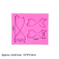 Pink silicone mermaid tail mold with three slots for DIY resin, fondant, or chocolate craft - 2# Fish Tail (Pink)