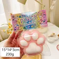 Rosa-weißer Katzenpfoten-Squishy-Spielzeug zum Stressabbau in Pixel-Verpackung 230g - Riesige Katzenpfote Rosa