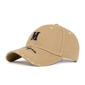 Berretto da baseball kaki effetto invecchiato con ricamo M nera e logo Michigan - Cachi