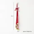 Decorazione natalizia con fiocco in velluto rosso e sette campanelli dorati, 42cm - Scacciapensieri Rosso Stile C (22g)